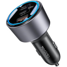 Автомобільний зарядний пристрій Yesido Y59 200W Dual Type-C + USB-A, PD 100W + QC 18W, швидка зарядка