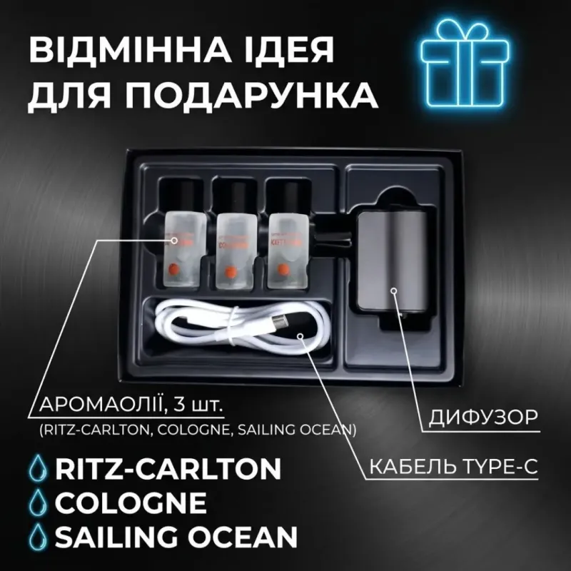 Автомобільний ароматизатор, аромат квітковий + морський + Hilton, 10 мл