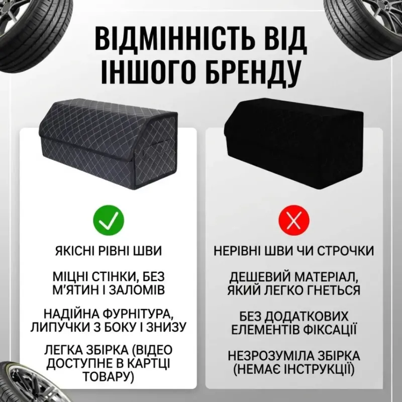 Органайзер у багажник для автомобіля великий 70×30×30