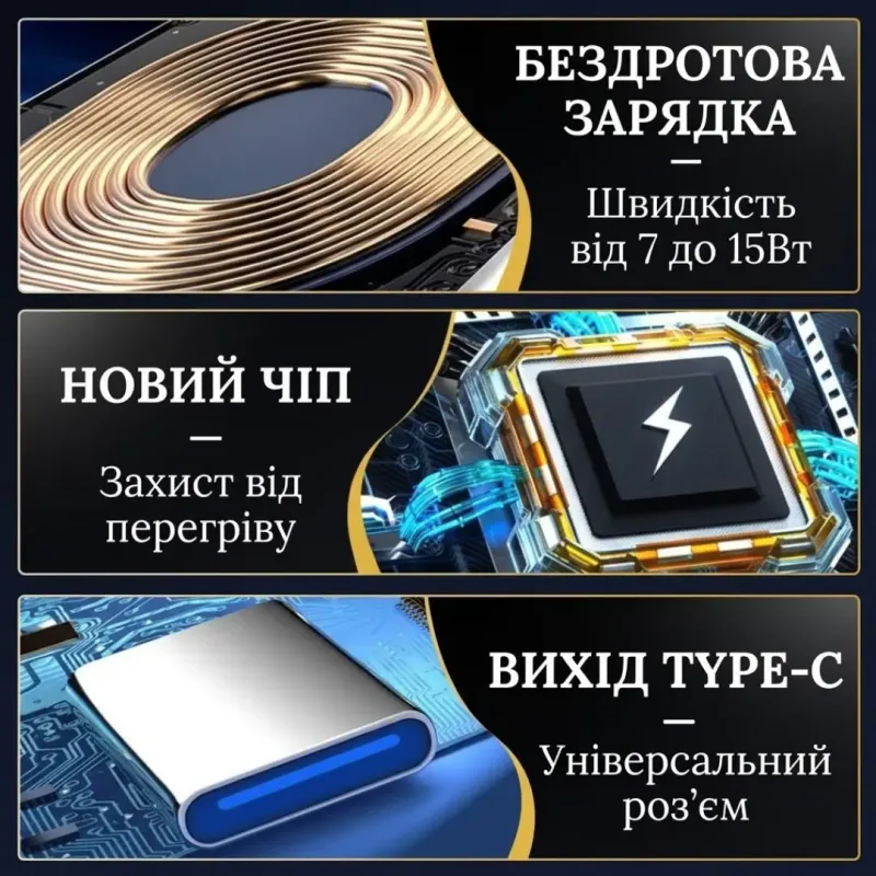 Тримач для телефону на дефлектор із бездротовою зарядкою A5 15W