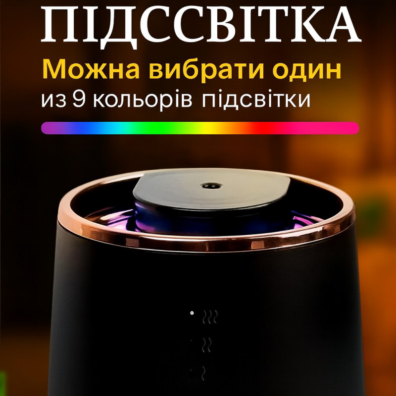 Автомобільний ароматизатор з Bluetooth, бездротовий аромадифузор з LED-підсвіткою для дому та офісу