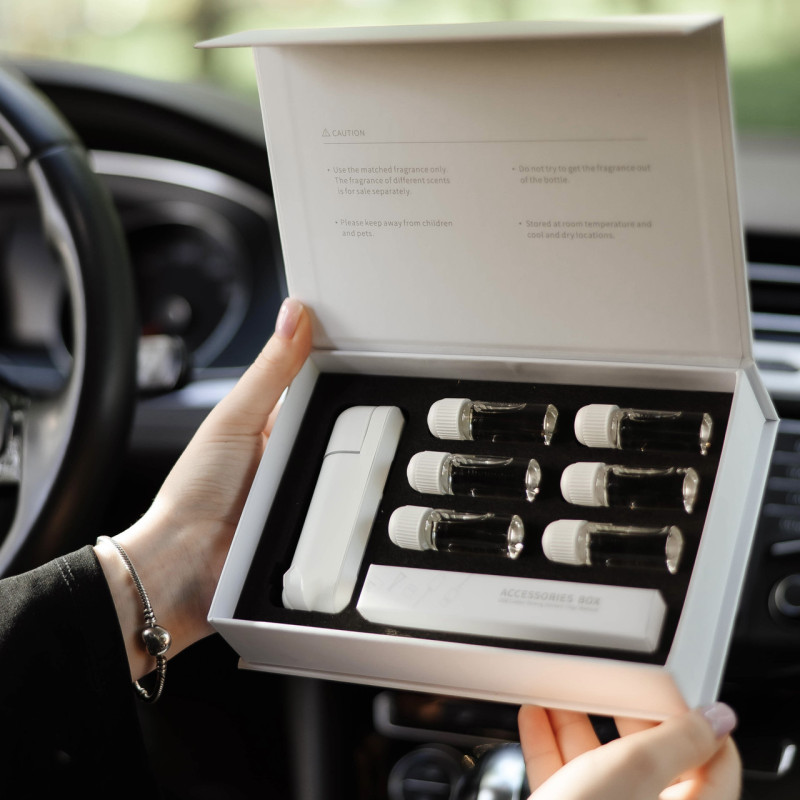 Розумний аромадифузор в автомобіль Ultrasonic White та 6 ароматів