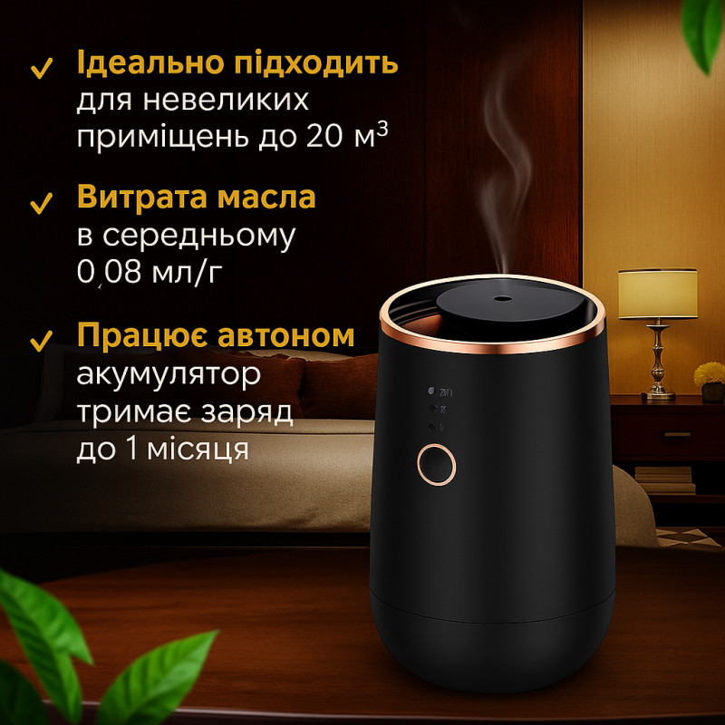 Автомобільний ароматизатор з Bluetooth, бездротовий аромадифузор з LED-підсвіткою для дому та офісу