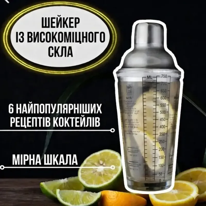 Професійний набір бармена 19 предметів з шейкером 750 мл